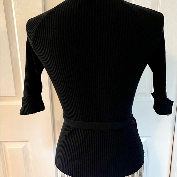 BEBE Black wrap sweater juniors size large - Picture 3 of 6